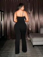 Askılı Transparan Danteli Seksi Kadın Tulum Siyah Pink Night 1303 Siyah detay görünüm