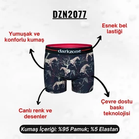 Darkzone At Desenli Erkek Boxer (Dijital Baskılı) Darkzone DZN2077 - Alternatif Görünüm