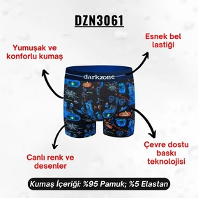 Darkzone Balkabağı Desenli Erkek Boxer (Dijital Baskılı) Darkzone DZN3061 - Alternatif Görünüm