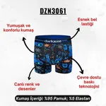 Balkabağı Desenli Erkek Boxer (Dijital Baskılı) Darkzone DZN3061 detay görünüm
