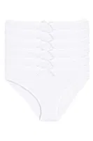 Bambu Beyaz 6'lı Paket Bikini Kadın Külot Yıldız 3910 Beyaz