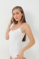 Bambu Beyaz V Yaka İp Askılı Dantelli Atlet Arma Yıldız 3704 - 2 ADET Beyaz görsel 6