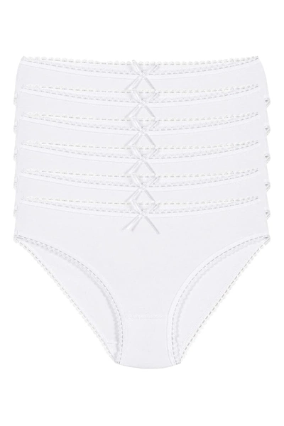 Bambu Dantelli Beyaz 6'lı Paket Kadın Bikini Külot Yıldız 3880