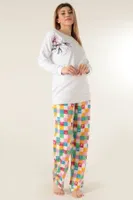 Bayan Pijama Takımı Miorre 001-015133 Beyaz farklı açı