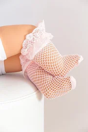 Daymod Bebek Pesca File Dantelli Dizaltı Çorap Pembe Daymod D2223017