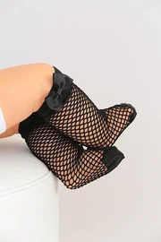 Daymod Bebek Pesca File Fiyonklu Dizaltı Çorap Siyah Daymod D2223013