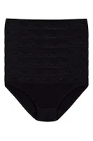 Beli Dantelli Siyah 6'lı Paket Likralı Bikini Külot Yıldız 3786 Siyah