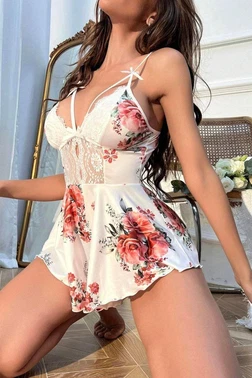 Bella Notte Beyaz Çiçek Desenli Tulum Bella Notte15099 - Alternatif Görünüm