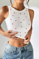 Bella Notte Beyaz Mini Kalp Baskılı Pinterest Model Atlet A-7503 Beyaz detay görünüm