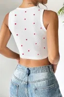 Bella Notte Beyaz Mini Kalp Baskılı Pinterest Model Atlet A-7503 Beyaz görsel 4