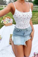 Beyaz Minimalist Kırmızı Lale Desenli Askılı Atlet Bella Notte A-7502 Beyaz farklı açı