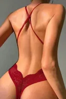 Bordo Boyundan Askılı Zincirli Dantel Bella Notte Babydoll 16052 Bordo görsel 4