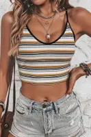 Çok Renkli Çizgili Kısa Atlet Bella Notte A-7501 Çok Renkli