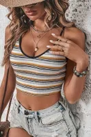 Çok Renkli Çizgili Kısa Atlet Bella Notte A-7501 Çok Renkli görsel 4