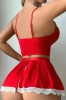 Kırmızı Fransız Model Hizmetçi Kostüm Bella Notte 17038 Kırmızı görsel 4