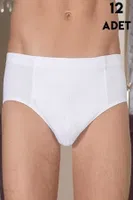 Erkek Penye Kom Beyaz Slip12Li Berrak 1050 Beyaz