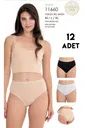 Yüksek Bel 12Li Kadın Bikini Külot Berrak 11660