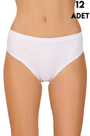 Berrak 12Li Beyaz Ribana Kadın Bato Külot Berrak 2064