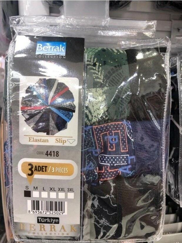 Karışık Renkli Erkek Slip Külot 3Lü Berrak 4418