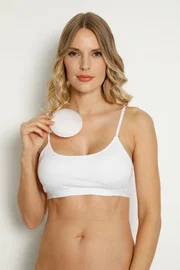 Arma Yıldız Beyaz 2li Bambu İp Askılı Pedli Crop Atlet Arma Yıldız 3709 - 2 ADET