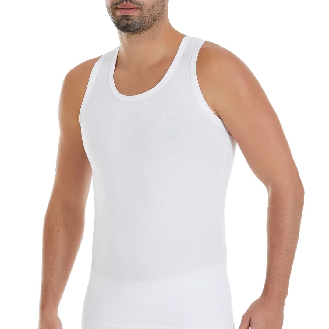 Beyaz 3'lü Paket Likralı Sporcu Erkek Atlet Yıldız 375