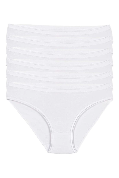 Beyaz 6'lı Paket Likralı İz Yapmaz Kadın Bikini Külot Yıldız 3725