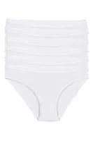 Beyaz 6'lı Paket Likralı İz Yapmaz Kadın Bikini Külot Yıldız 3725 Beyaz