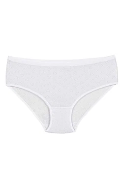 Yıldız Çamaşır Beyaz 6'lı Paket Pamuklu Kalpli Kadın Bato Külot Yıldız 3590 - Alternatif Görünüm