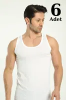 Beyaz Erkek Premium Atlet 6'lı Paket Arma Yıldız 1001 - 6 ADET Beyaz