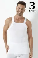 Beyaz Geniş Biyeli Atlet 3'lü Paket Arma Yıldız 1135 - 3 ADET Beyaz