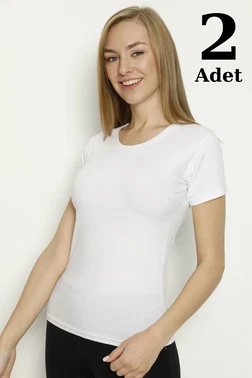 Arma Yıldız Beyaz Likralı Yuvarlak Yaka Fanila 2li Paket Arma Yıldız 3358 - 2 ADET