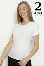 Arma Yıldız Beyaz Likralı Yuvarlak Yaka Fanila 2li Paket Arma Yıldız 3358 - 2 ADET