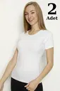 Beyaz Likralı Yuvarlak Yaka Fanila 2li Paket Arma Yıldız 3358 - 2 ADET