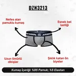 Biyeli Desenli Gri Erkek Boxer Darkzone DZN3213 detay görünüm