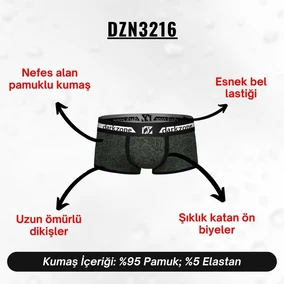 Darkzone Biyeli Kurukafa Desenli Erkek Boxer Darkzone DZN3216 - Alternatif Görünüm