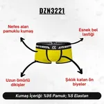 Biyeli Neon Sarı Erkek Boxer Darkzone DZN3221 detay görünüm