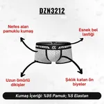 Biyeli Puantiye Desenli Beyaz Erkek Boxer Darkzone DZN3212 detay görünüm