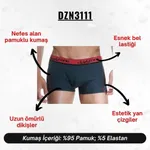 Bordo Çizgili Füme Erkek Boxer Darkzone DZN3111 görsel 4