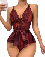 Bordo Fantezi Babydoll Lily Bianca 1012 Bordo