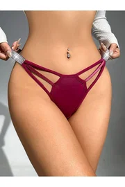 Lily Bianca Bordo Külot Simli Özel Tasarım