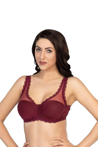 Pedli Dantelli Balenli Minimizer Sütyen Bordo MI Emay 172 B