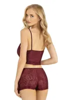 Bordo Saten Şort Takımı Ahu Primoda 9219 Bordo detay görünüm