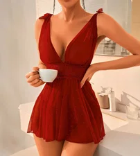 Lily Bianca Bordo Seksi Kadın Gecelik Lily Bianca 1021