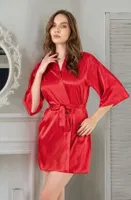 Bridesmaid Saten Sabahlık Daria 5870 Kırmızı detay görünüm