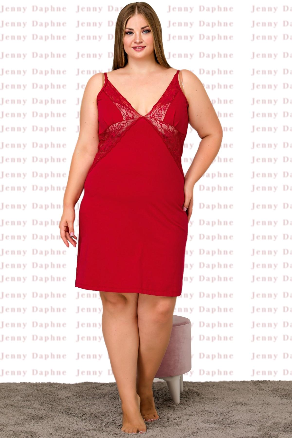 Büyük Beden Kırmızı Tunik Gecelik Lady 8900