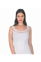 Büyük Beden Pamuklu Likralı Tül Detaylı Kalın Askılı Kadın Atlet Özkan 20575  Beyaz farklı açı