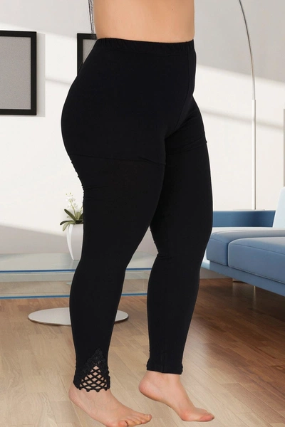 Büyük Beden Siyah Tayt Lady 1114