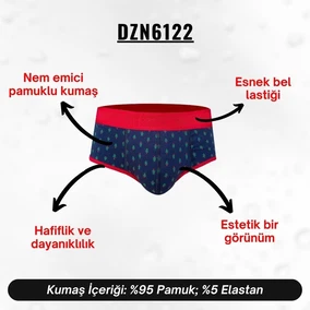 Darkzone Çam Ağacı Desenli Lacivert Hipster Erkek Slip  Darkzone DZN6122 - Alternatif Görünüm