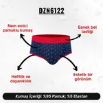 Çam Ağacı Desenli Lacivert Hipster Erkek Slip  Darkzone DZN6122 detay görünüm