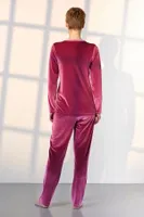 Cepli Kadife Uzun Kollu Kadın Pijama Takımı Doreanse 25K4033 detay görünüm